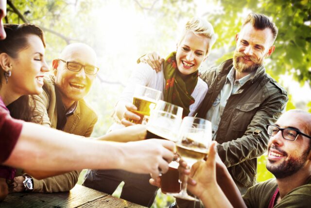 Friends having beers